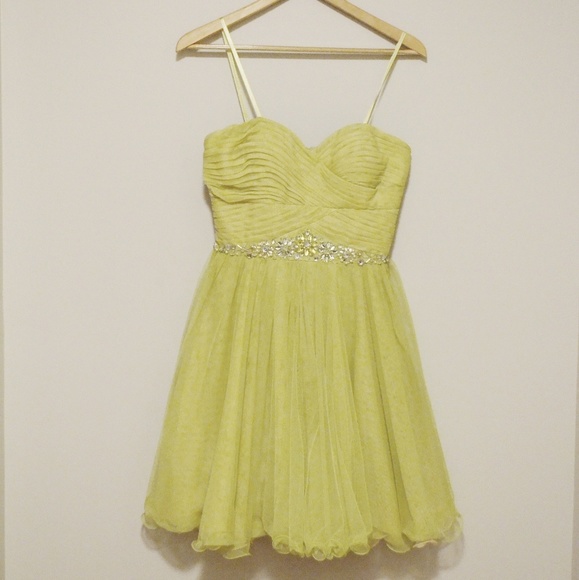 Adrianna Papell Dresses & Skirts - Adrianna Papell Chartreuse Bead Embellished Dress